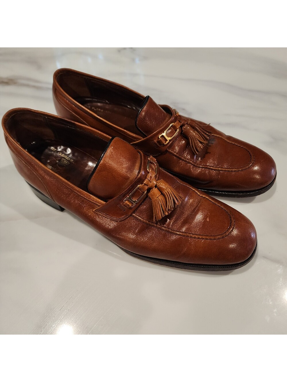 Vintage Florsheim Imperial Men’s Brown Leather Tassel Loafers Size 12A